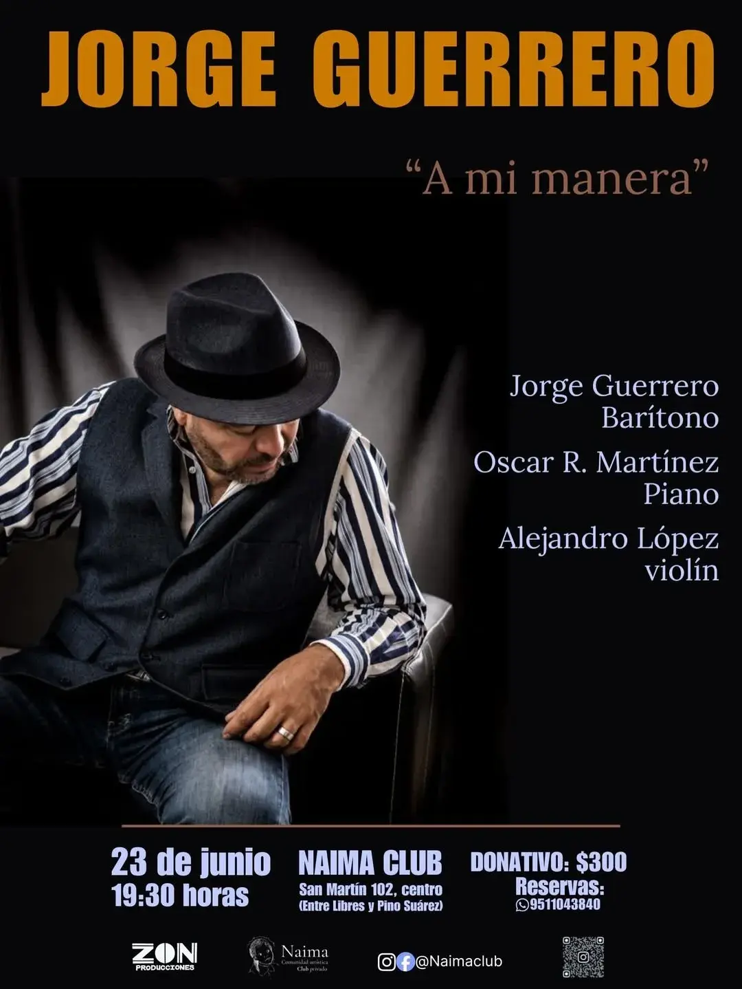 Flyer del evento: Jorge Guerrero - 'A mi manera'