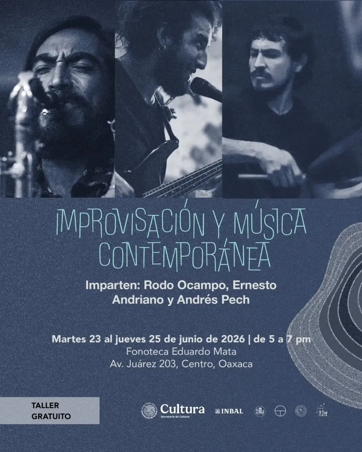 Flyer del evento: Improvisación y Música Contemporánea