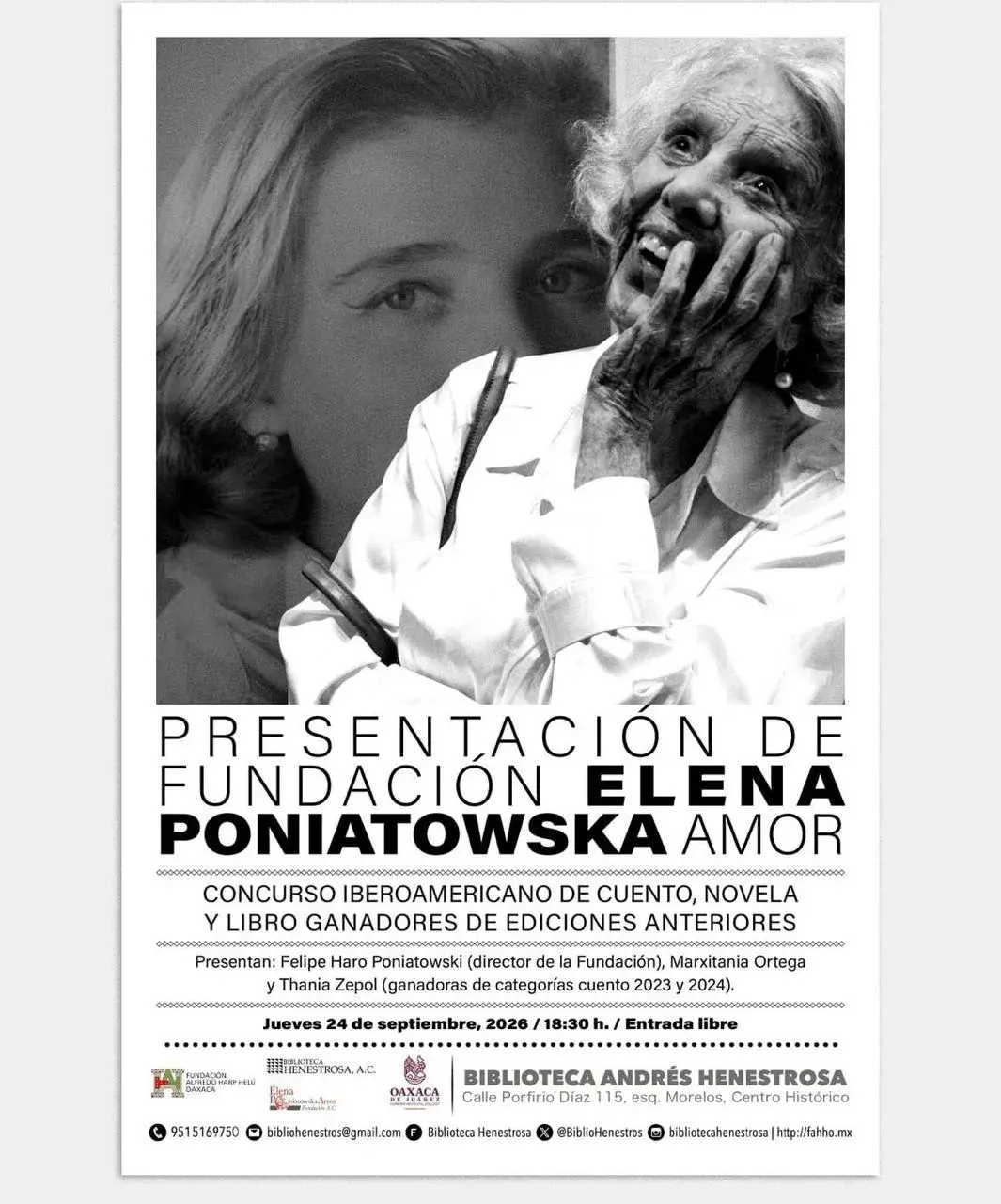 Presentación Fundación Elena Poniatowska Amor y Ganadores de Concurso Iberoamericano