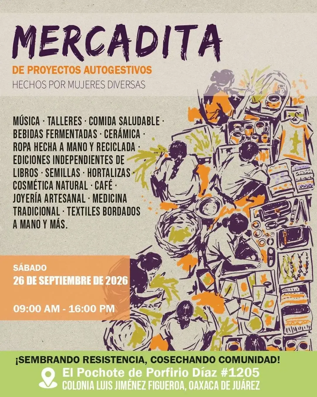 Flyer del evento: A market of self-managed projects created by diverse women